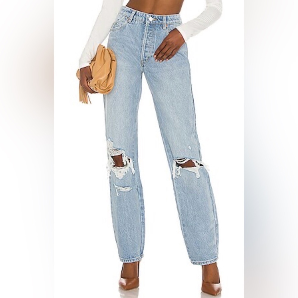 ROLLA'S High Rise Slim Jeans - Light Blue. Size: 31